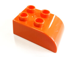 L-W Toys Junior Kostka 2x2 zaoblená oranžová